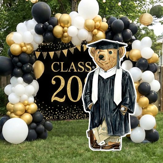 Trendy Bear Printable Graduation Party Decor ポスター