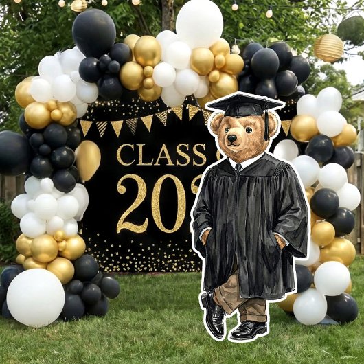 Trendy Bear Printable Graduation Party Decor ポスター