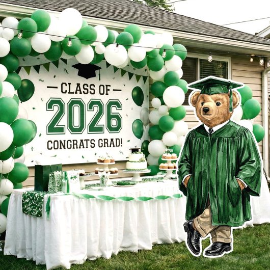 Trendy Bear Printable Graduation Party Decor ポスター