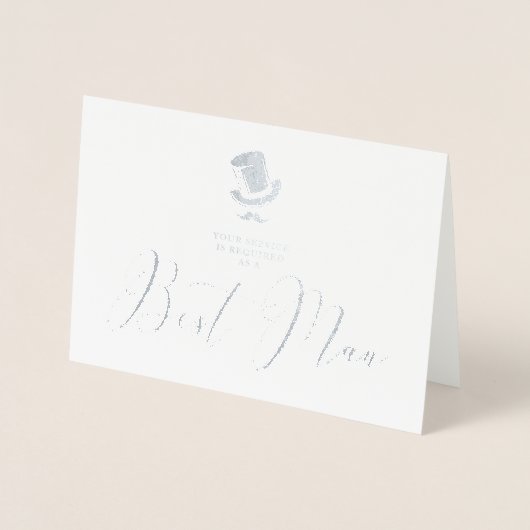 Trendy Best Man Funny Wedding Minimalist  箔カード (正面)