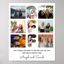 Trendy BFF Best Friend Chic Modern Photo Collage ポスター