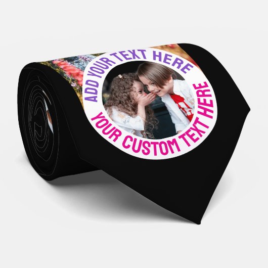 Trendy Birthday Holiday Gift Custom Photo Text ネクタイ (ロール)