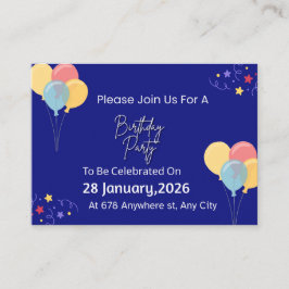 Trendy Birthday Party Invitation | Personalized Te エンクロージャーカード