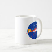 Trendy Bitcoin Astronaut Space Crypto コーヒーマグカップ (正面右)