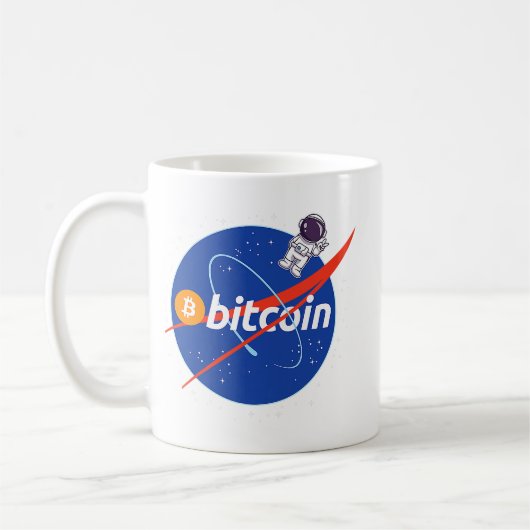 Trendy Bitcoin Astronaut Space Crypto コーヒーマグカップ (左)