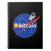 Trendy Bitcoin Astronaut Space Crypto ノートブック (正面)