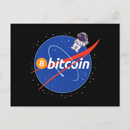 Trendy Bitcoin Astronaut Space Crypto ポストカード (正面)