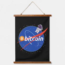 Trendy Bitcoin Astronaut Space Crypto 吊り下げ型タペストリー