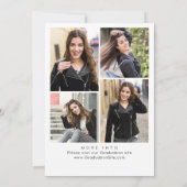 Trendy Black Bow Ribbon 4 PHOTO Graduation Party 招待状 (裏面)