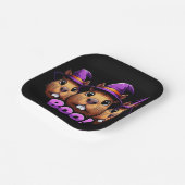 Trendy Black Cute Halloween Capybara Boo Party ペーパープレート (傾斜あり)