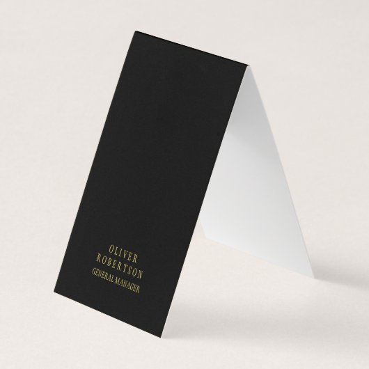 Trendy Black Gold Creative Unique Simple Plain 名刺 (正面)