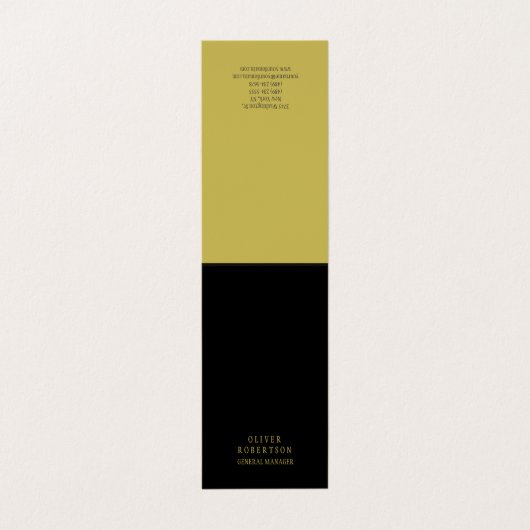 Trendy Black Gold Creative Unique Simple Plain 名刺 (外部フラット)