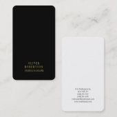 Trendy Black Gold Creative Unique Simple Plain 名刺 (正面/裏面)