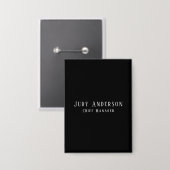 Trendy Black Grey Professional Plain Serif Font 缶バッジ (正面/裏面)