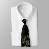 Trendy Black Marble Stone - Black and Gold ネクタイ (タイ)