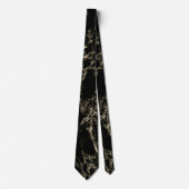Trendy Black Marble Stone - Black and Gold ネクタイ (正面)