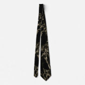 Trendy Black Marble Stone - Black and Gold ネクタイ (裏面)