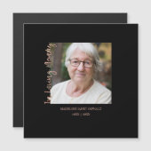 Trendy Black Minimalist Custom Photo Remembrance (正面/裏面)