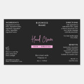 Trendy Black & Pink 4 OZ Cosmo Bottle Wrap Label 長方形シール (正面)
