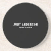 Trendy Black Professional Plain Modern Elegant コースター (正面)