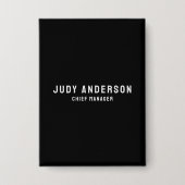 Trendy Black Professional Plain Modern Elegant 缶バッジ (正面)