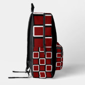 Trendy Black Red Checked Backpack Best Seller プリントバックパック (左)