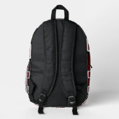 Trendy Black Red Checked Backpack Best Seller プリントバックパック (裏面)