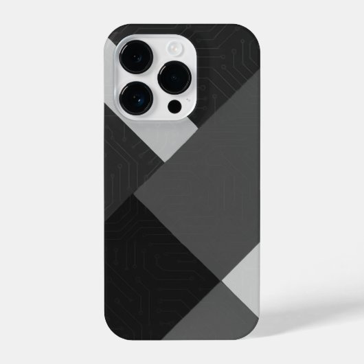 Trendy Black, White and Gray Patterned Phone Case iPhoneケース (裏面)