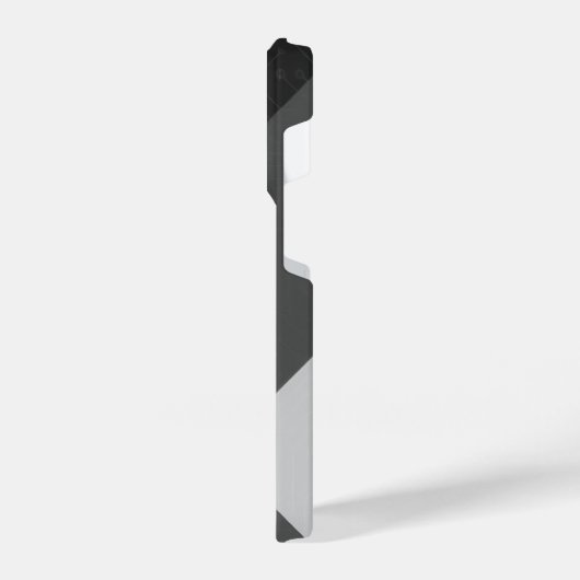 Trendy Black, White and Gray Patterned Phone Case iPhoneケース (左側面)