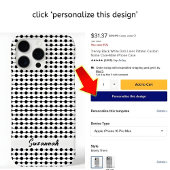 Trendy Black White Dots Lines Pattern Custom Name Case-Mate iPhoneケース