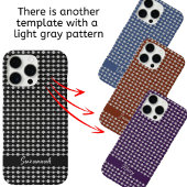 Trendy Black White Dots Lines Pattern Custom Name Case-Mate iPhoneケース