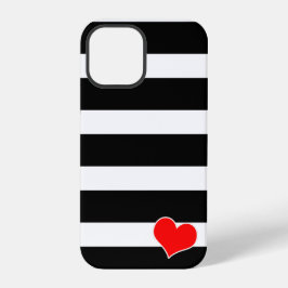 Trendy Black & White Striped iPhone 12 Proケース