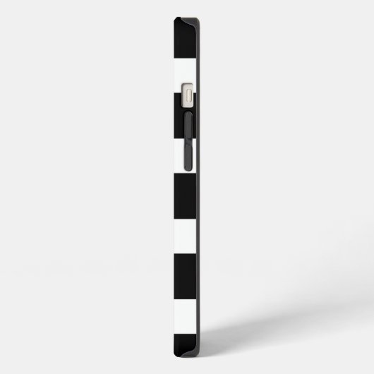 Trendy Black & White Striped iPhoneケース (左側面)