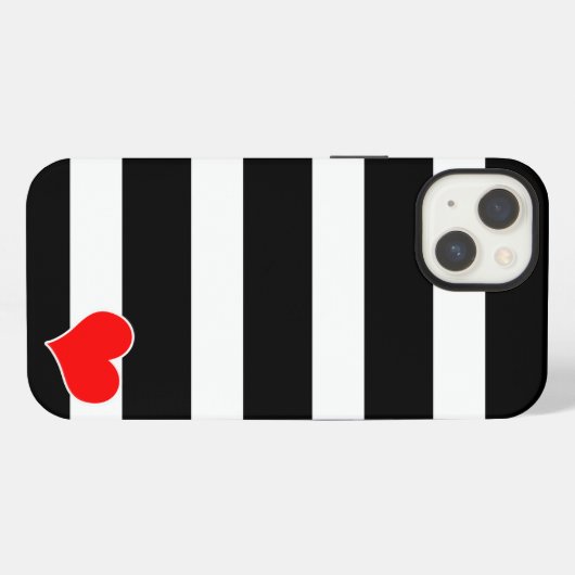 Trendy Black & White Striped iPhoneケース (裏面横)