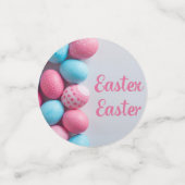 Trendy Blue and Pink Easter Eggs Pattern Paper  コンフェッティ (スモール正面)