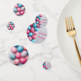 Trendy Blue and Pink Easter Eggs Pattern Paper  コンフェッティ