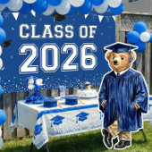Trendy Blue Bear Printable Graduation Party Decor ポスター
