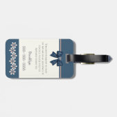 Trendy Blue Coquette Bow Saxophone Instrument Case ラゲッジタグ (裏面横)