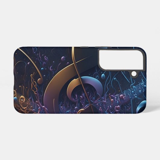 Trendy Blue Musical Notes Samsung Galaxyケース (裏面横)