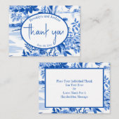 Trendy Blue Toile Special Occasion Thank You Note ノートカード (正面/裏面)