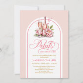 Trendy blush and gold invite watercolor lettering 招待状 (正面)