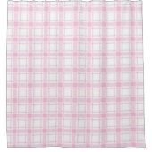 Trendy Blush Curtain Light Pink Plaid for Bath シャワーカーテン (正面)