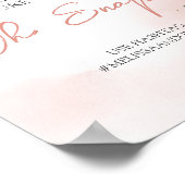 Trendy blush pink floral gold boho oh snap sign ポスター (角)