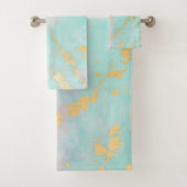 Trendy Blush Pink Soft Mint Gold Luxury Collection バスタオルセット (インサイチュ)