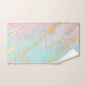 Trendy Blush Pink Soft Mint Gold Luxury Collection バスタオルセット (ハンドタオル)