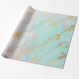Trendy Blush Pink Soft Mint Gold Luxury Collection ラッピングペーパー
