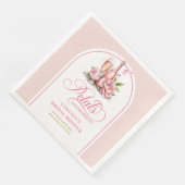 Trendy Blush Watercolor Petals and Prosecco Napkin (コーナー)