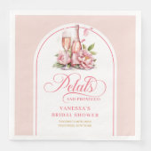 Trendy Blush Watercolor Petals and Prosecco Napkin (正面)