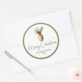 Trendy Bohemian Cozy Rustic Christmas Favor Label  ラウンドシール (封筒)