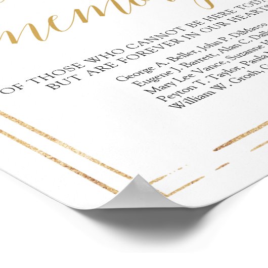 Trendy boho blush pink in loving memory sign ポスター (角)